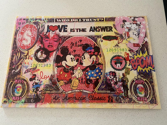 MICKEY & MINNIE MOUSE-FRAMED STRETCHED CANVAS PRINT-ART-READY TO HANG-40CMx60CM