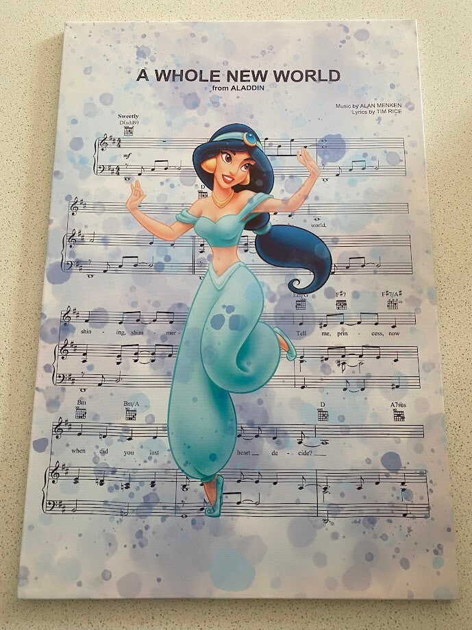 JASMINE-ALADDIN-FRAMED STRETCHED CANVAS PRINT-ART-READY TO HANG-40CMx60CM
