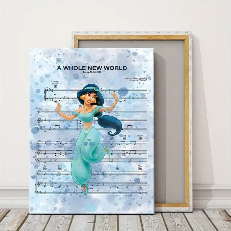 JASMINE-ALADDIN-FRAMED STRETCHED CANVAS PRINT-ART-READY TO HANG-40CMx60CM