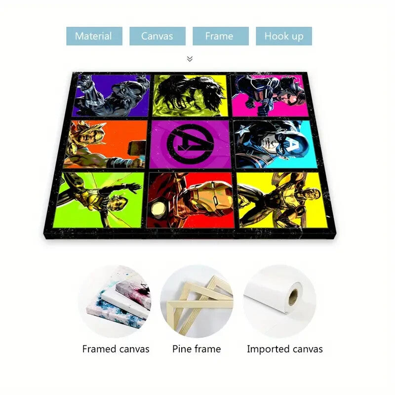 AVENGERS-FRAMED STRETCHED CANVAS PRINT-ART-READY TO HANG-40CMx60CM