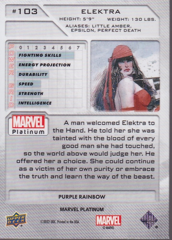 2023 MARVEL PLATINUM-ELEKTRA-NO.103 (PURPLE RAINBOW)