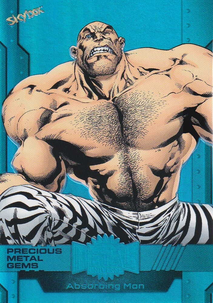 2023 MARVEL METAL AVENGERS-ABSORBING MAN-NO.20 (PRECIOUS METAL GEMS BLUE-32/50)