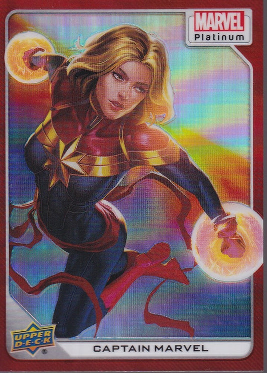 2023 MARVEL PLATINUM-CAPTAIN MARVEL-NO.15 (RED RAINBOW)