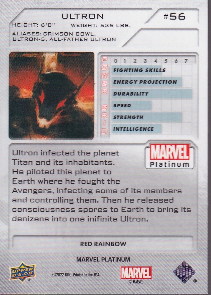 2023 MARVEL PLATINUM-ULTRON-NO.56 (RED RAINBOW)