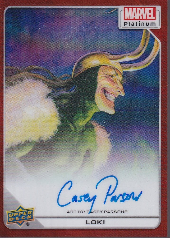 2023 MARVEL PLATINUM-LOKI/CASEY PARSONS-NO.38 (ARTIST AUTO ORANGE RAINBOW-04/35)