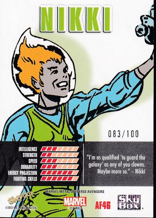 2023 SKYBOX MARVEL METAL AVENGERS-NIKKI-NO.AF46 (A FORCE-RAVE-083/100)