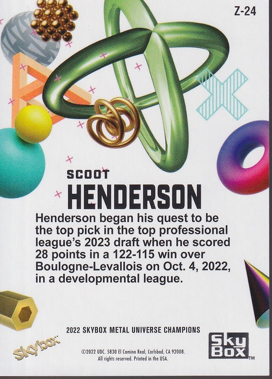 SCOOT HENDERSON-NO.Z-24 (Z FORCE)-2022 SKYBOX METAL UNIVERSE CHAMPIONS
