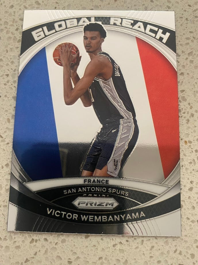 VICTOR WEMBANYAMA-NO.2 (GLOBAL REACH)-2023-24 PANINI PRIZM BASE CARD