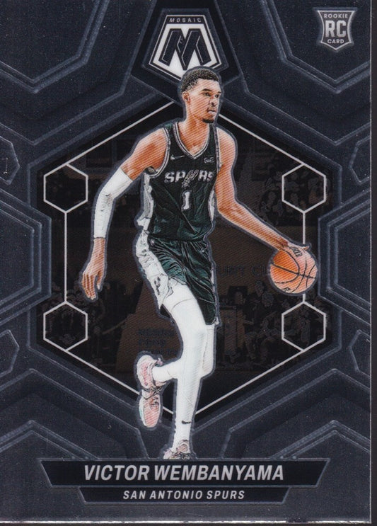 VICTOR WEMBANYAMA-NO.238 (BASE)-2023-24 PANINI-MOSAIC (RC) ROOKIE CARD