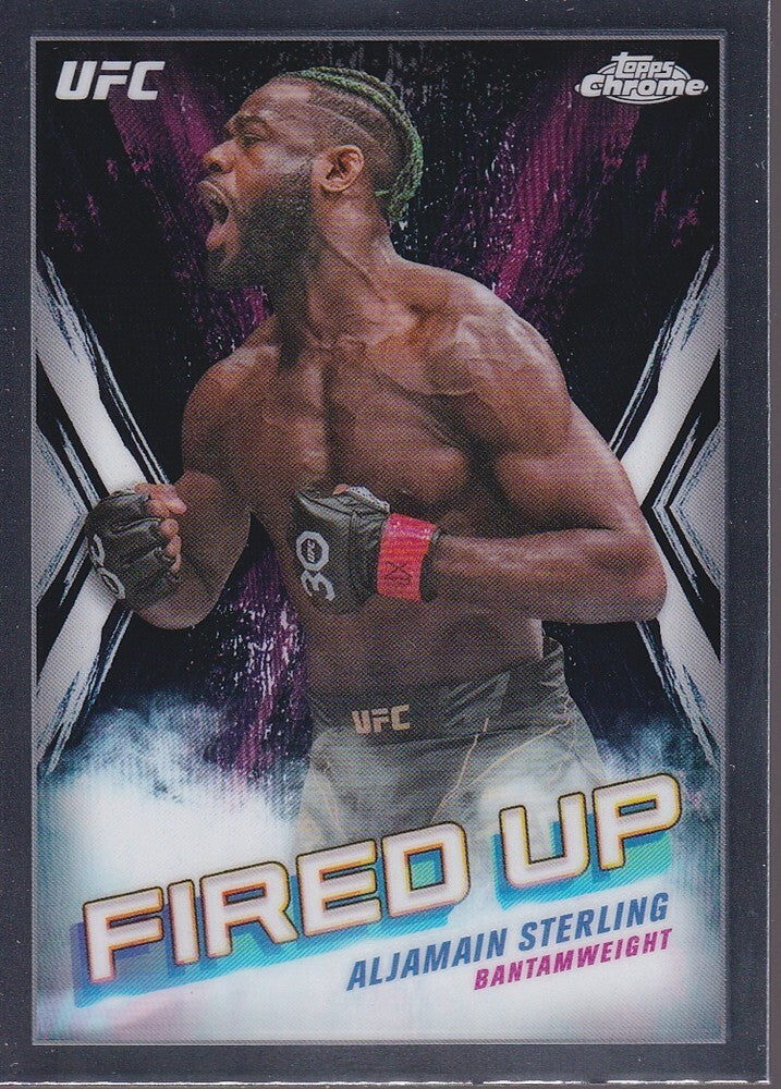 ALJAMAIN STERLING-NO.FDP-25-FIRED UP INSERT CARD-2024 TOPPS CHROME UFC