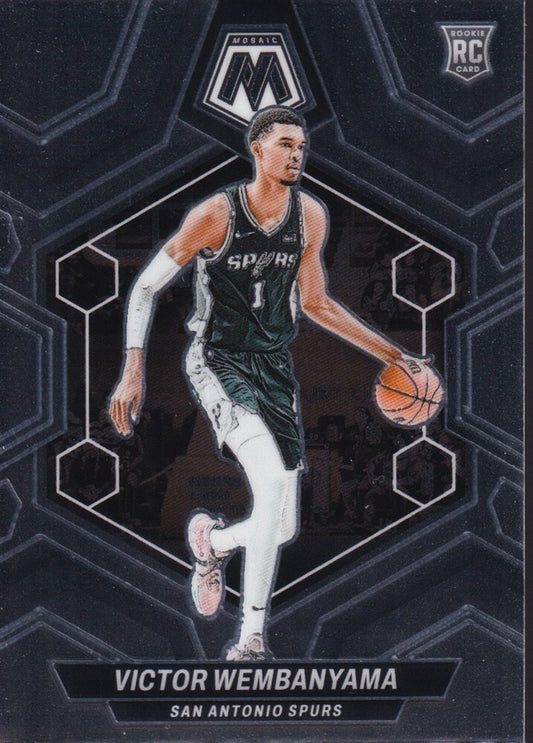 VICTOR WEMBANYAMA-NO.238 (BASE)-2023-24 PANINI-MOSAIC (RC) ROOKIE CARD