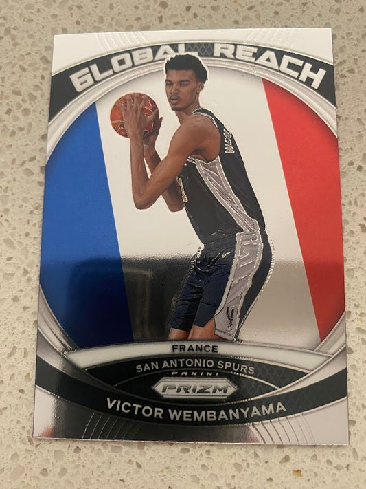 VICTOR WEMBANYAMA-NO.2 (GLOBAL REACH)-2023-24 PANINI PRIZM BASE CARD
