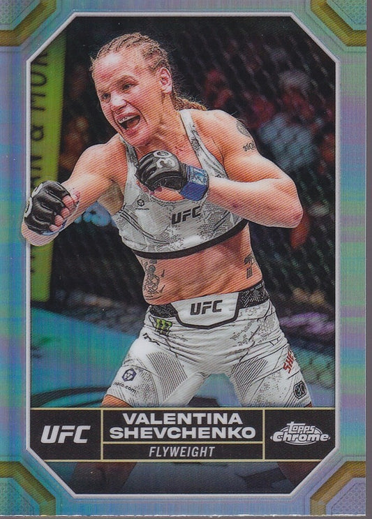 VALENTINA SHEVCHENKO-NO.190-CHROME REFRACTOR CARD-2024 TOPPS CHROME UFC