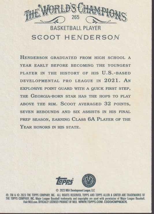 SCOOT HENDERSON-NO.265 (PORTRAIT-BASE)-2023 TOPPS ALLEN & GINTER