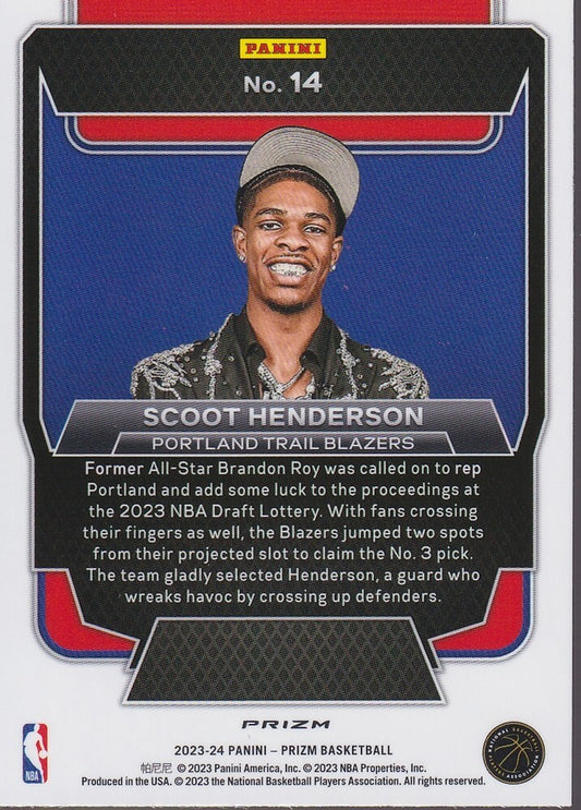 SCOOT HENDERSON-NO.14 (LUCK OF THE LOTTERY)-2023-24 PANINI-PRIZM BASKETBALL