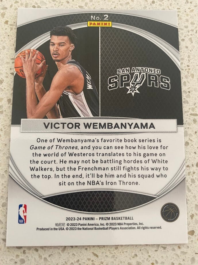 VICTOR WEMBANYAMA-NO.2 (GLOBAL REACH)-2023-24 PANINI PRIZM BASE CARD