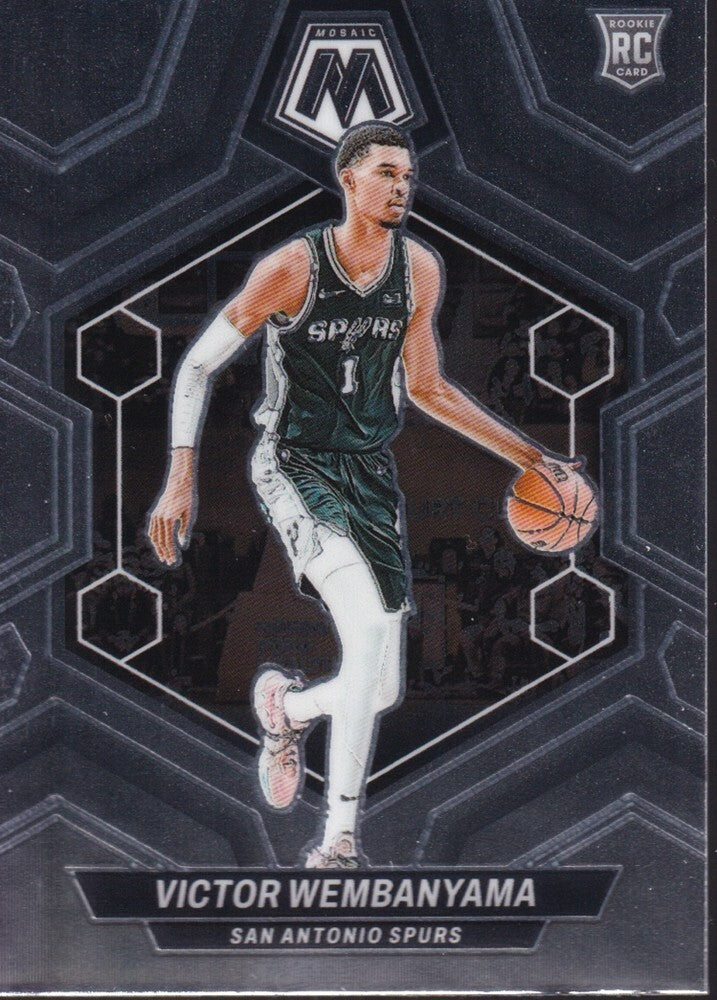 VICTOR WEMBANYAMA-NO.238 (BASE)-2023-24 PANINI-MOSAIC (RC) ROOKIE CARD