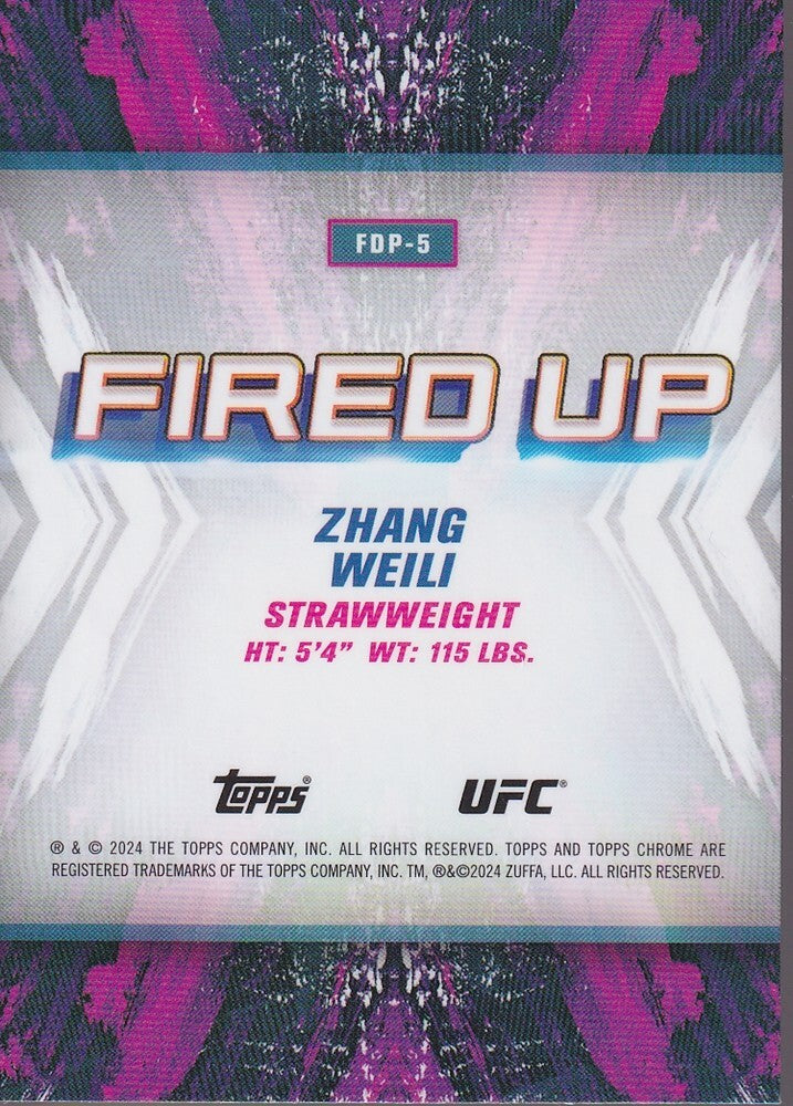 ZHANG WEILI-NO.FDP-5-FIRED UP INSERT CARD-2024 TOPPS CHROME UFC