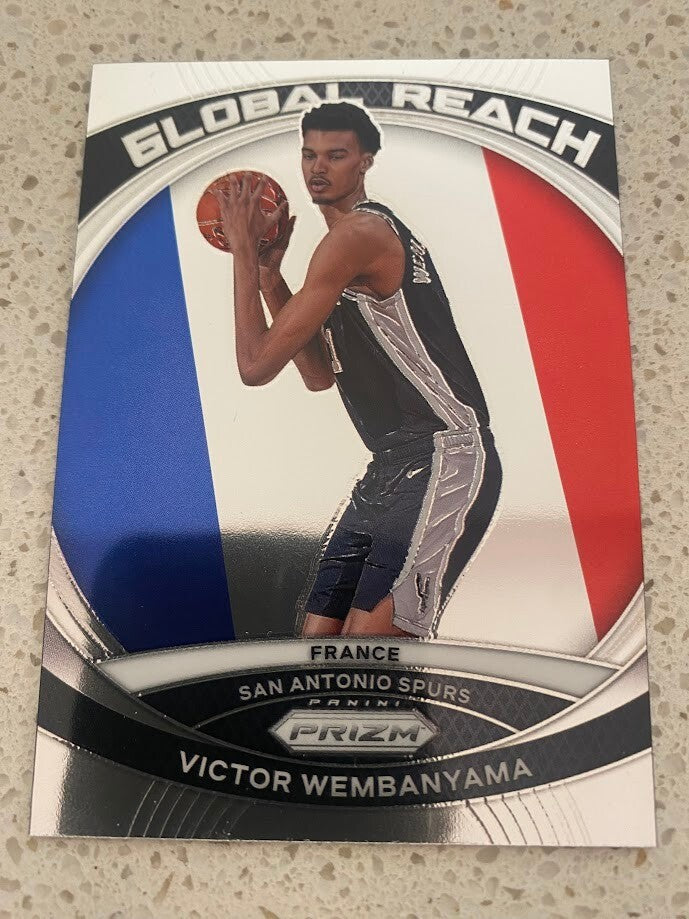 VICTOR WEMBANYAMA-NO.2 (GLOBAL REACH)-2023-24 PANINI PRIZM BASE CARD