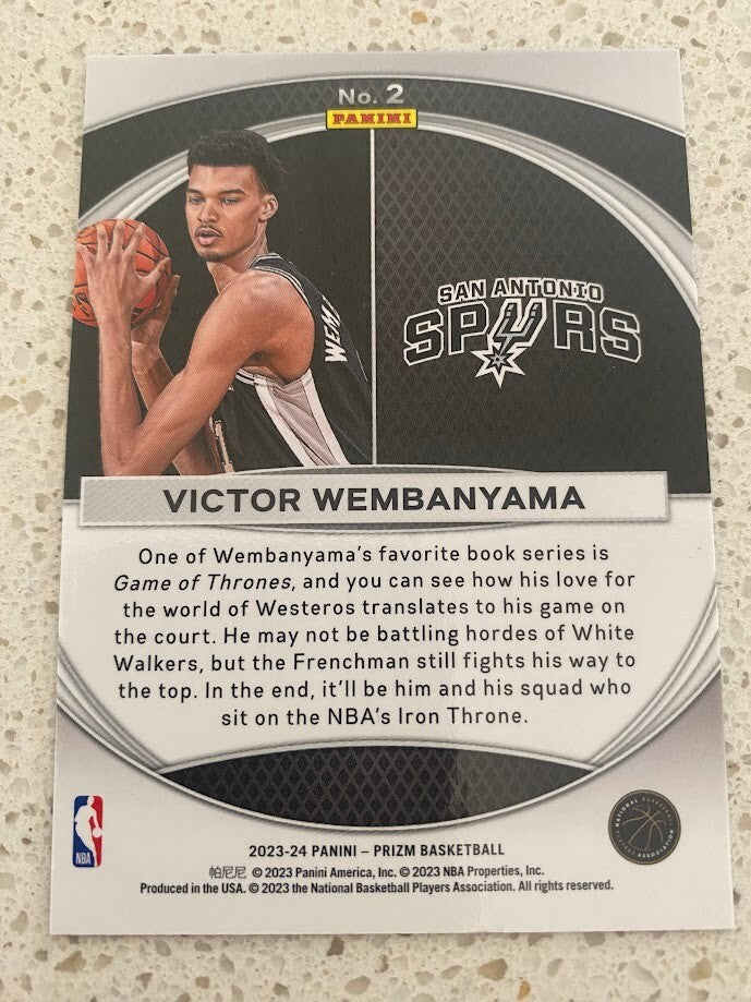 VICTOR WEMBANYAMA-NO.2 (GLOBAL REACH)-2023-24 PANINI PRIZM BASE CARD