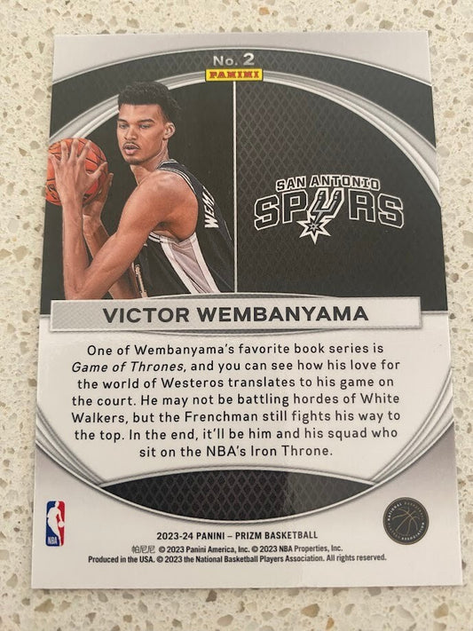 VICTOR WEMBANYAMA-NO.2 (GLOBAL REACH)-2023-24 PANINI PRIZM BASE CARD