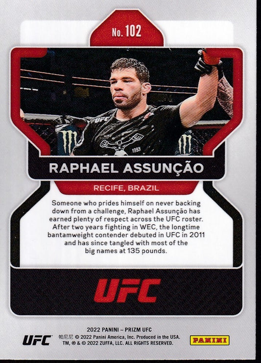 No.102-RAPHAEL ASSUNCAO-2022 PANINI UFC PRIZM TRADING CARD