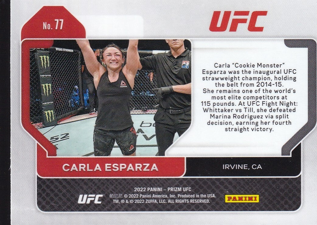 No.77-CARLA ESPARZA-2022 PANINI UFC PRIZM TRADING CARD