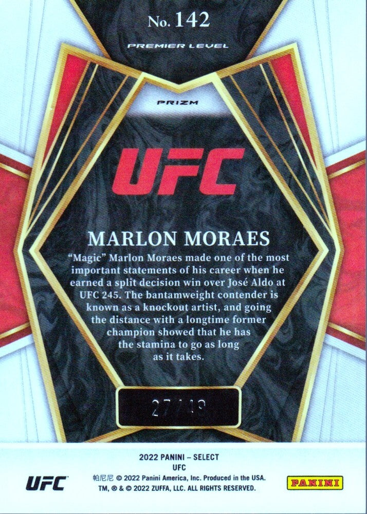 MARLON MORAES-NO.142 (TEAL & PINK PRIZM-27/49) 2022 PANINI SELECT UFC CARD