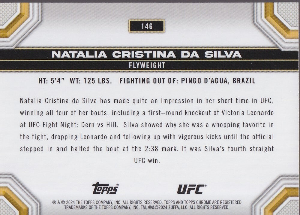 NATALIA CRISTINA DA SILVA-NO.146-SEPIA REFRACTOR CARD-2024 TOPPS CHROME UFC