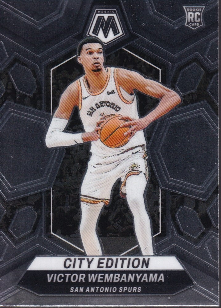 VICTOR WEMBANYAMA-NO.282 (CITY EDITION)-2023-24 PANINI-MOSAIC (RC) ROOKIE CARD