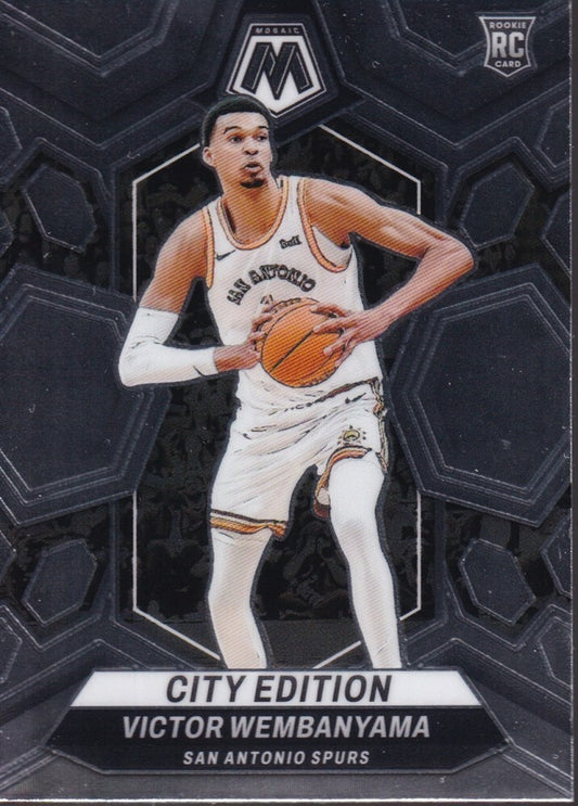 VICTOR WEMBANYAMA-NO.282 (CITY EDITION)-2023-24 PANINI-MOSAIC (RC) ROOKIE CARD
