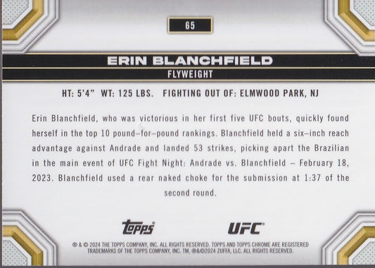 ERIN BLANCHFIELD-NO.65-SEPIA REFRACTOR CARD-2024 TOPPS CHROME UFC