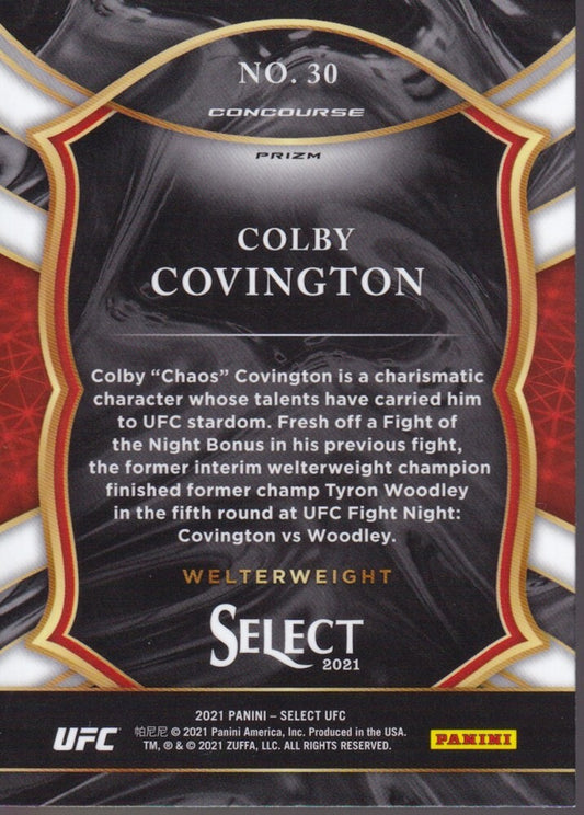COLBY COVINGTON-No.30 (BASE CONCOURSE)-2021 PANINI-SELECT UFC CARD