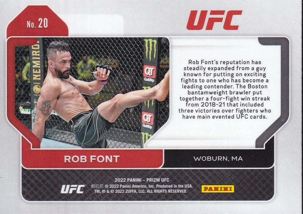 No.20-ROB FONT-2022 PANINI UFC PRIZM TRADING CARD