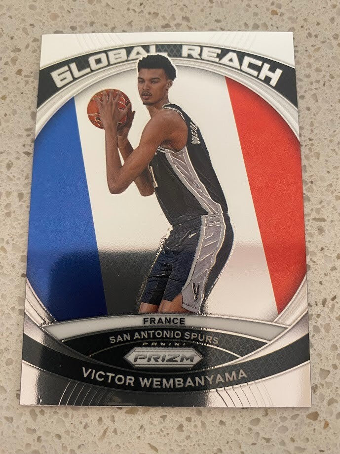 VICTOR WEMBANYAMA-NO.2 (GLOBAL REACH)-2023-24 PANINI PRIZM BASE CARD