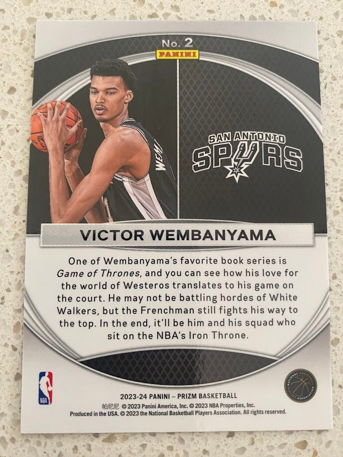 VICTOR WEMBANYAMA-NO.2 (GLOBAL REACH)-2023-24 PANINI PRIZM BASE CARD