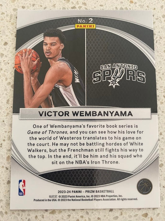 VICTOR WEMBANYAMA-NO.2 (GLOBAL REACH)-2023-24 PANINI PRIZM BASE CARD