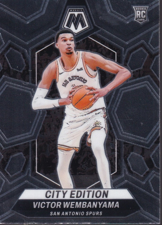 VICTOR WEMBANYAMA-NO.282 (CITY EDITION)-2023-24 PANINI-MOSAIC (RC) ROOKIE CARD