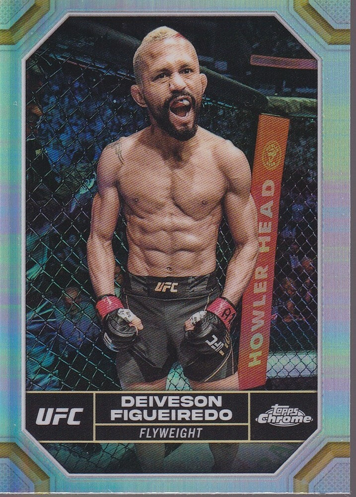 DEIVESON FIGUEIREDO-NO.57-CHROME REFRACTOR CARD-2024 TOPPS CHROME UFC