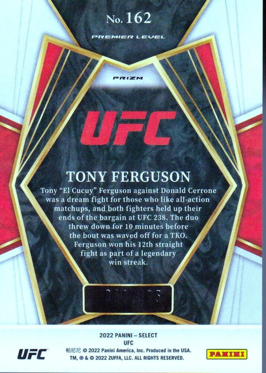 TONY FERGUSON-NO.162 (BRONZE PRIZM-59/175) 2022 PANINI SELECT UFC CARD
