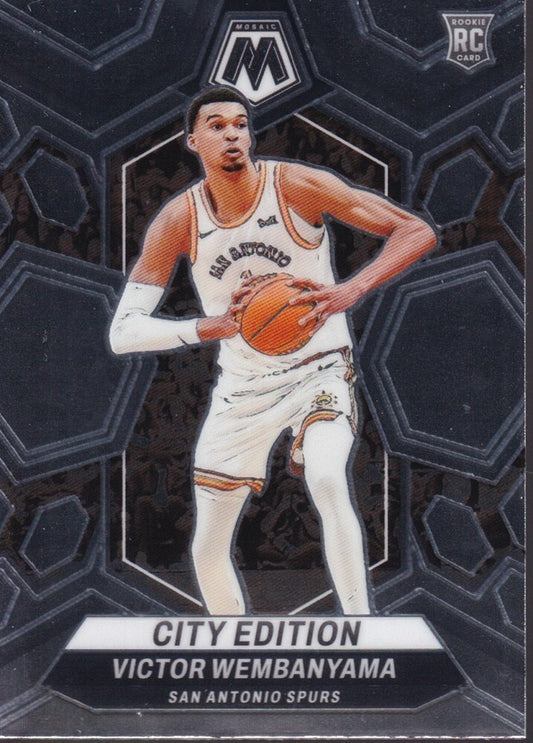 VICTOR WEMBANYAMA-NO.282 (CITY EDITION)-2023-24 PANINI-MOSAIC (RC) ROOKIE CARD