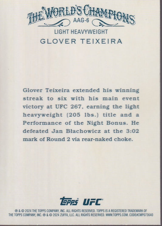 GLOVER TEIXEIRA-NO.AAG-6-ALLEN & GINTER INSERT CARD-2024 TOPPS CHROME UFC