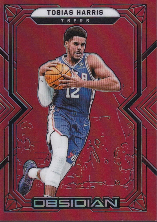 TOBIAS HARRIS-NO.16 (ELECTRIC ETCH RED FLOOD)-2021/22 PANINI OBSIDIAN CARD
