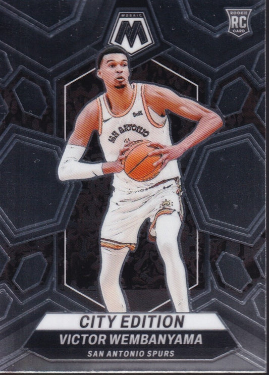 VICTOR WEMBANYAMA-NO.282 (CITY EDITION)-2023-24 PANINI-MOSAIC (RC) ROOKIE CARD