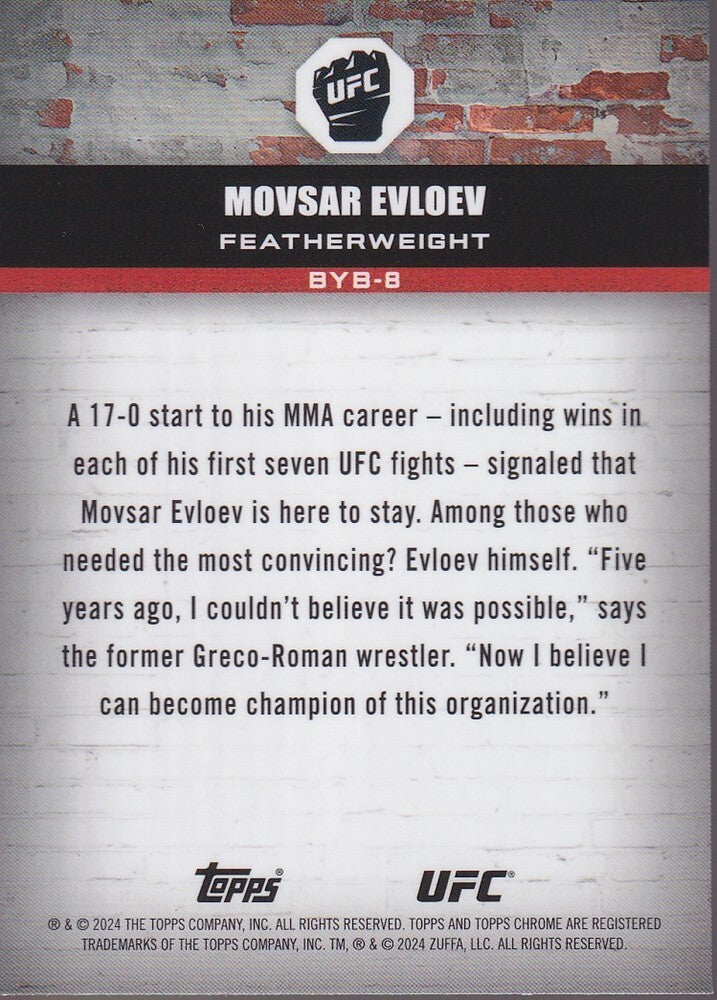 MOVSAR EVLOEV-NO.BYB-8-BRICK BY BRICK INSERT CARD-2024 TOPPS CHROME UFC