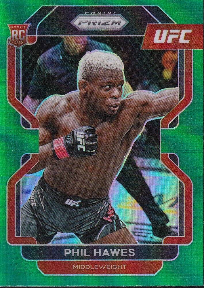 PHIL HAWES-No.190 (GREEN PRIZM RC)-UFC PANINI PRIZM 2022 TRADING CARD