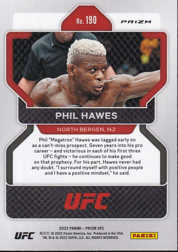 PHIL HAWES-No.190 (GREEN PRIZM RC)-UFC PANINI PRIZM 2022 TRADING CARD