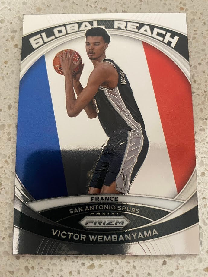 VICTOR WEMBANYAMA-NO.2 (GLOBAL REACH)-2023-24 PANINI PRIZM BASE CARD