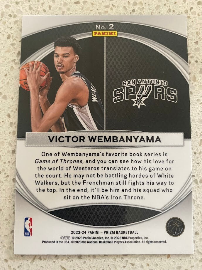 VICTOR WEMBANYAMA-NO.2 (GLOBAL REACH)-2023-24 PANINI PRIZM BASE CARD