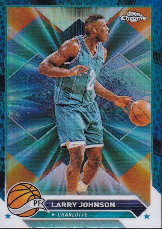 2023-24 Topps Chrome (NBA) Blue Basketball Refractors Card #32-Larry Johnson